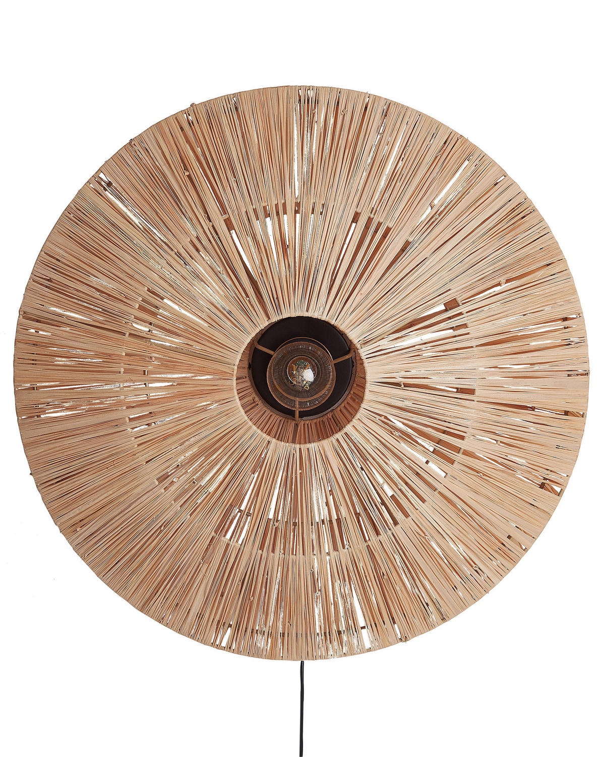 WANDLAMPE Naturfarben/Schwarz Lumut - Schwarz/Naturfarben, Naturmaterialen (48/48/20cm) - Beliani