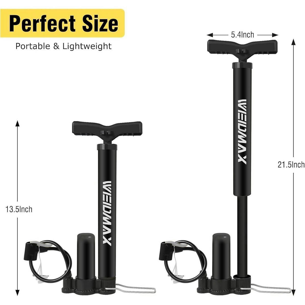 FAHRRADPUMPE mit Presta & Schrader Ventil 120PSI Schwarz - Schwarz, Kunststoff (13/4.5/34.3cm)