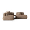 ECKSOFA modular links Martina aus Samt dunkelbeige 2 Sitzplätze - Mokka, Textil (176/285cm) - Micadoni