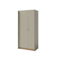 DREHTÜRENSCHRANK VETTA 90/195/52cm 2-türig Grün - Eichefarben/Grün, Holzwerkstoff (90/195/52cm) - MASSENO