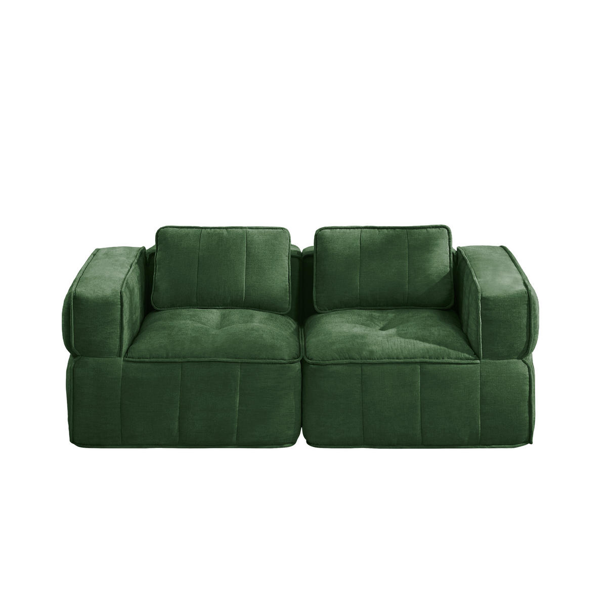 2-SITZER-SOFA DE-34428 Tiefsitz und 32D-Schaum Grün - Grün, Textil (93/67/198cm) - ComfortXL