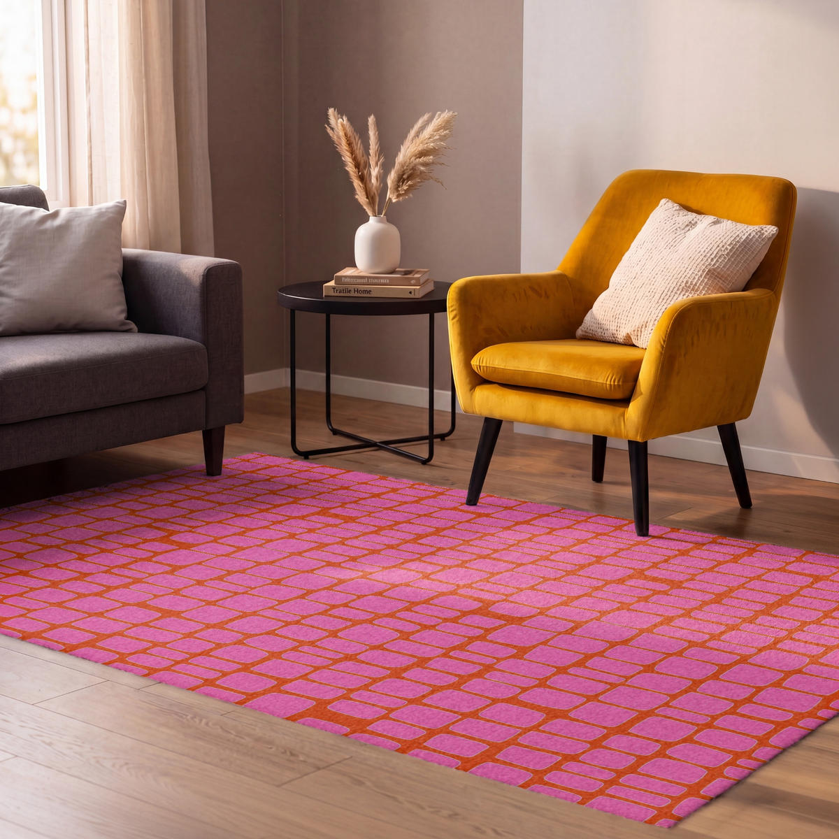 KOBERCE - Organic - Mriežka - Ružová - 90x150 cm - pink, textil/plast (90/0.4cm) - OnlyWow