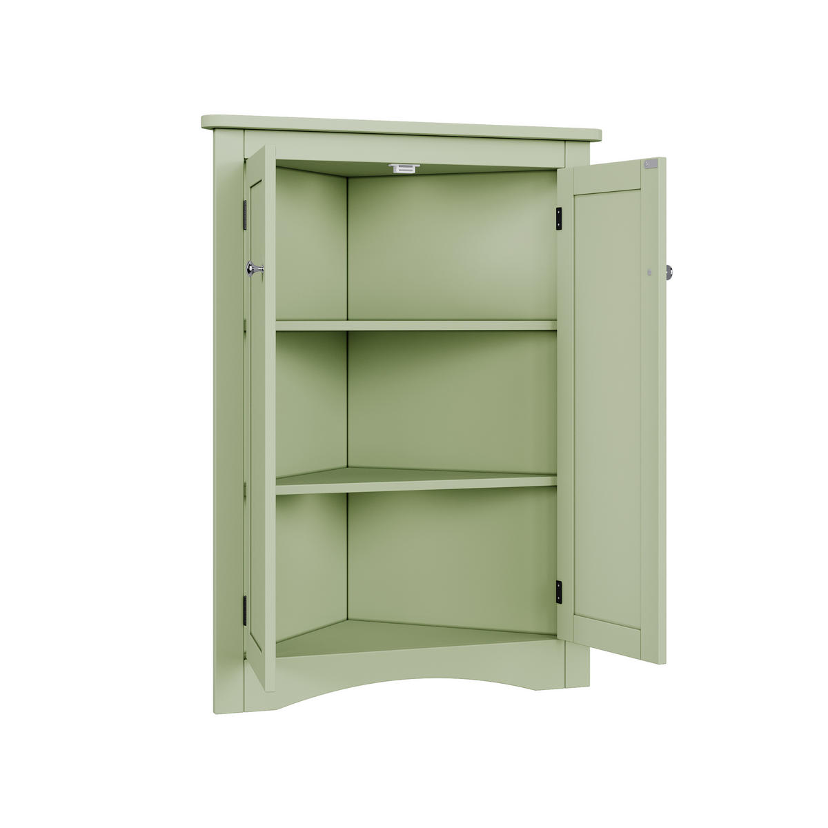 HÖRNSKÅP I Grönt 90 cm med 2 Dörrar & 3 Hyllplan - Mintgrön, Träbaserade material (61/90/34cm) - Urban Meuble