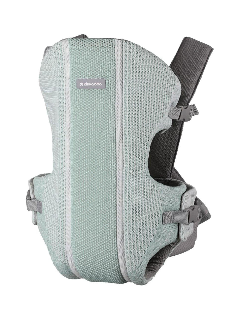 BABYTRAGE Gwen Fly grün Strickstoff, Bauchtrage, Rückentrage, Cross-Body-Sicherung, 9 kg - Grün, Textil (22/10/32cm) - Kikka boo