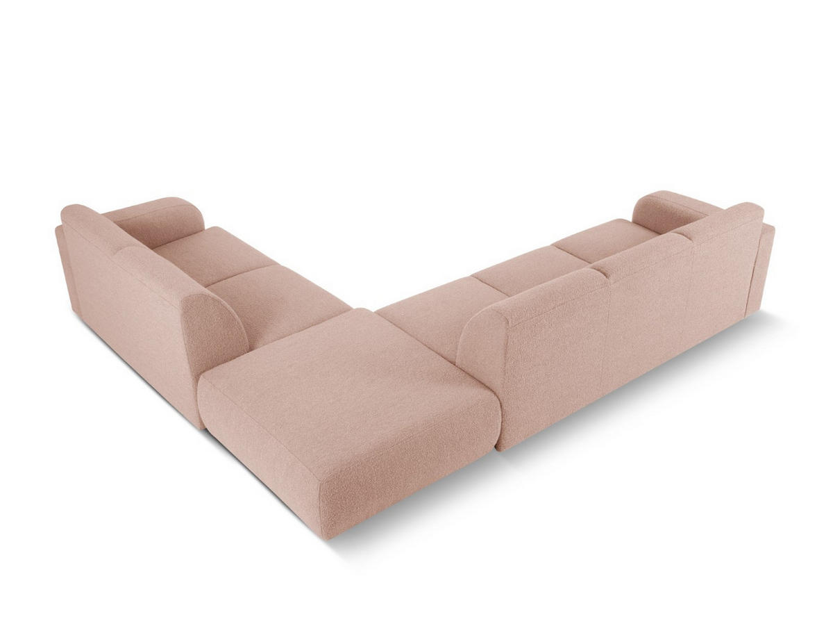 ECKSOFA rechts Molino aus Boucle puderrosa 6 Sitzplätze - Pink, Textil (250/315cm) - Micadoni