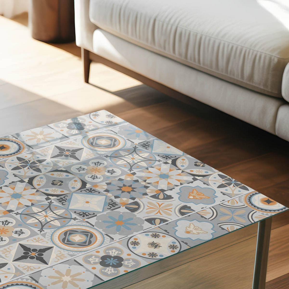 GLASPLATTE 80x60 cm – Farbenfrohes Mosaik - Braun, Glas (0.4/80/60cm) - ArtPrintCave