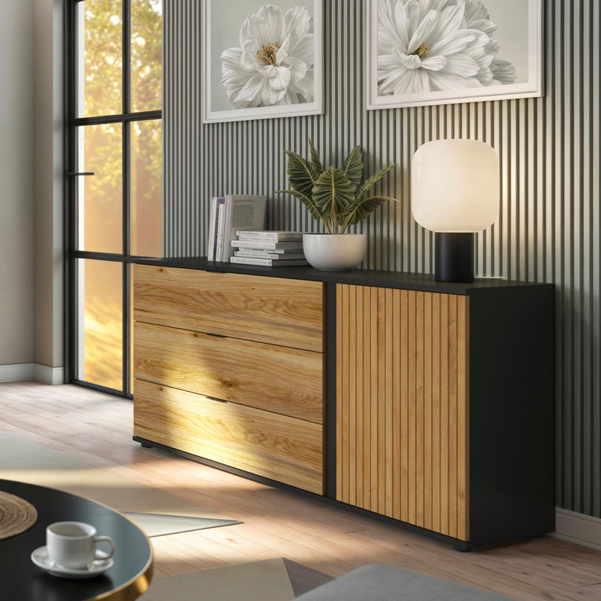 SIDEBOARD Pia Holz - Braun, Holzwerkstoff (143/76/39cm) - Petits-meubles