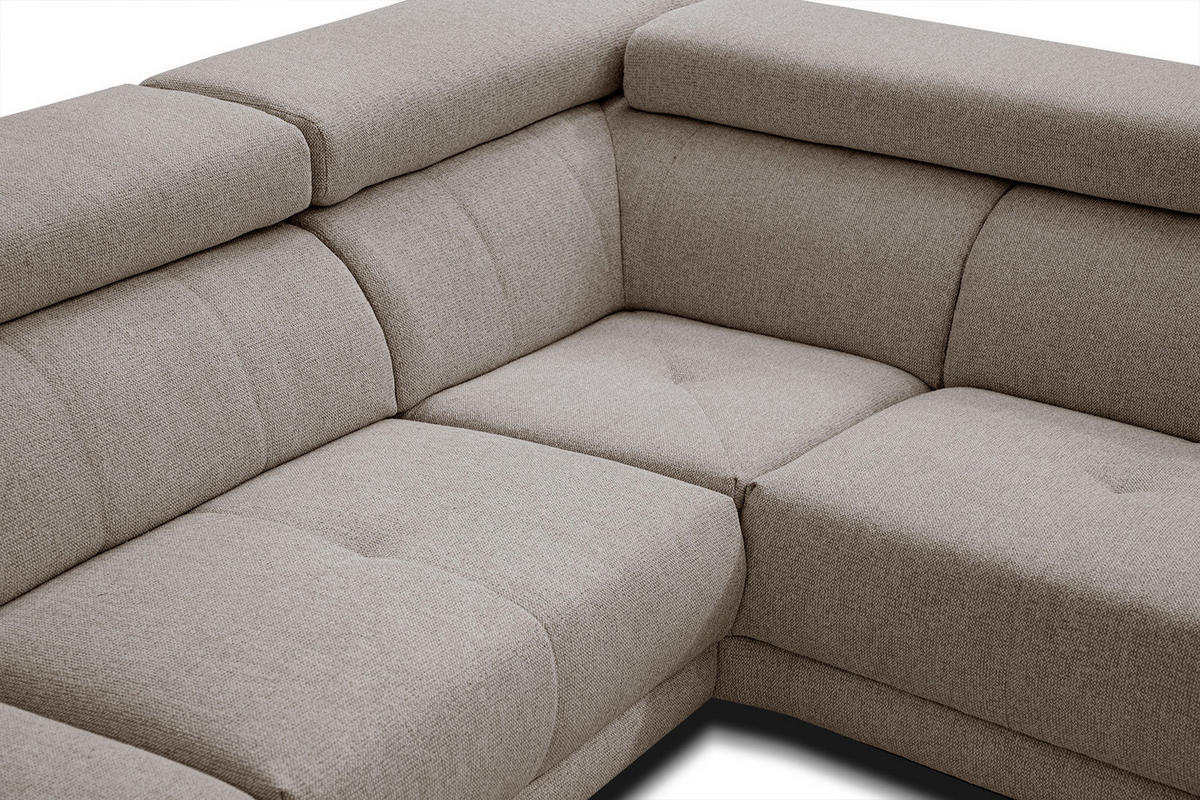ECKSOFA MORELLO 5-Sitzer, taupe - Taupe/Schwarz, Holzwerkstoff/Textil (287/228cm) - Courtois Laville