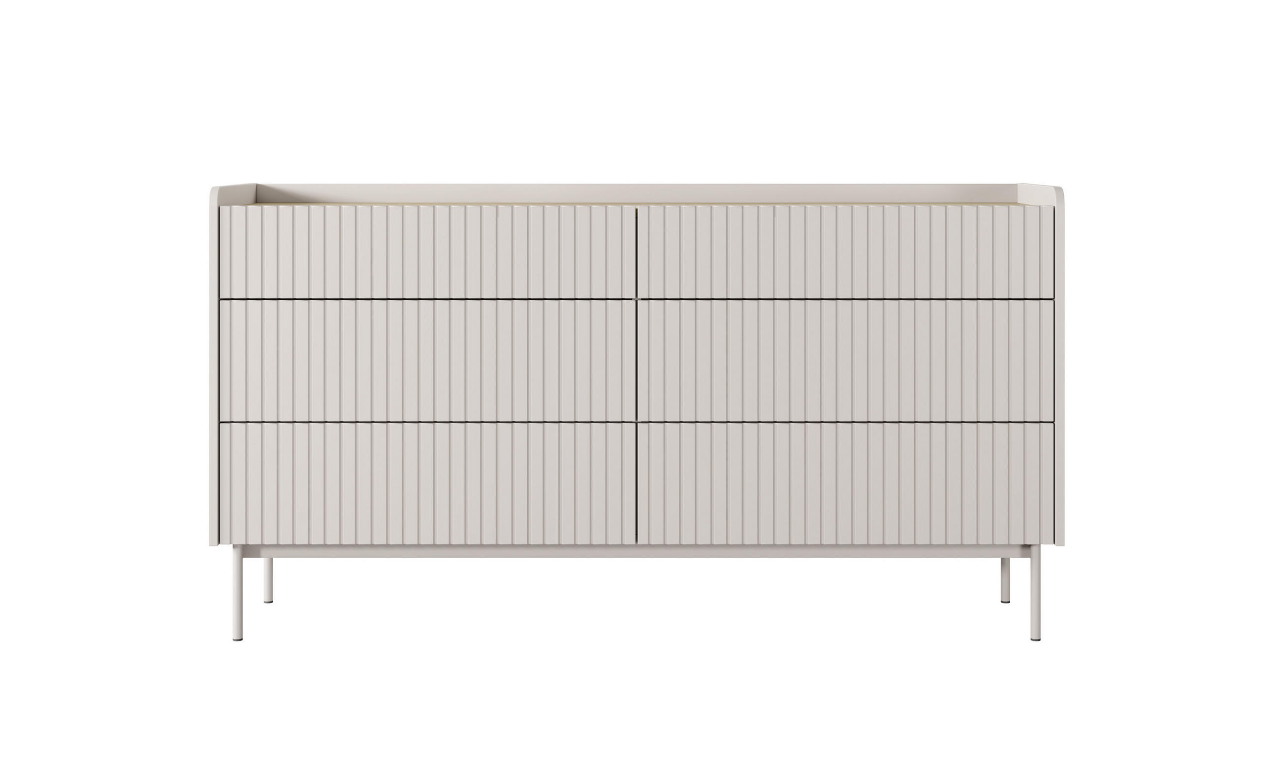 KOMMODE: 6 Schubladen, Kaschmir, 153 x 38 x 82,2 - Kaschmir, Holzwerkstoff (153/82.2/38cm) - 3XE LIVING