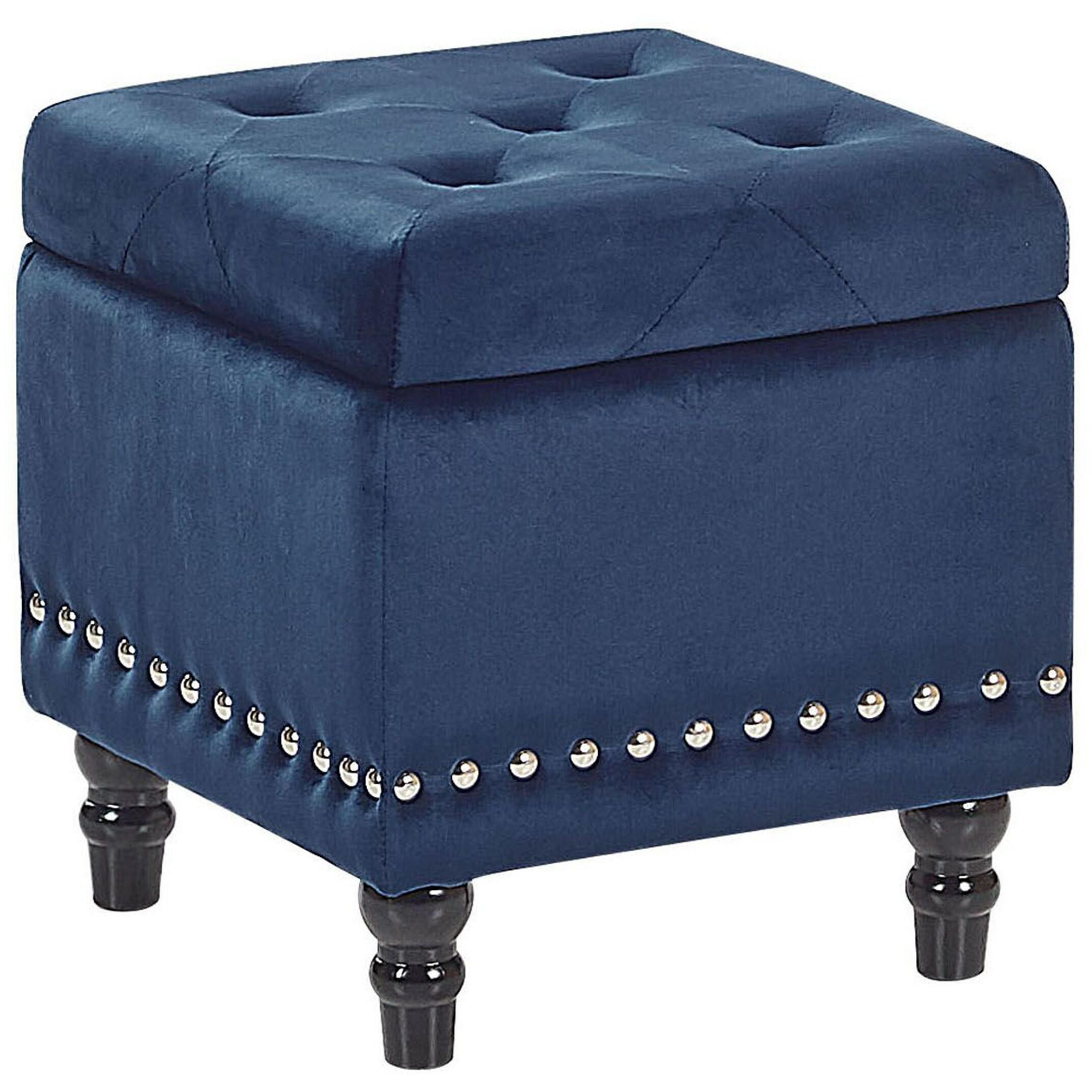 HOCKER Loretto 37/37/40 cm - Blau, Textil (37/40/37cm) - Beliani