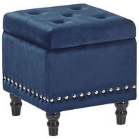 HOCKER Loretto 37/37/40 cm - Blau, Textil (37/40/37cm) - Beliani