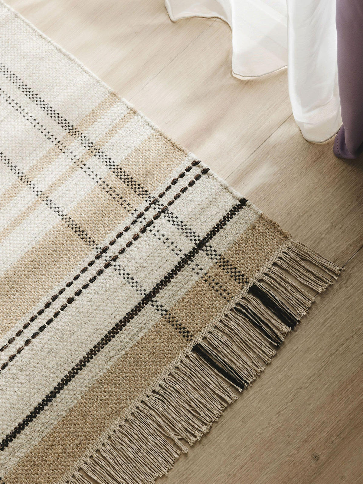 WOLLTEPPICH-LÄUFER Bahati Beige 70x200 cm - Beige, Textil (70/200cm) - benuta Pop