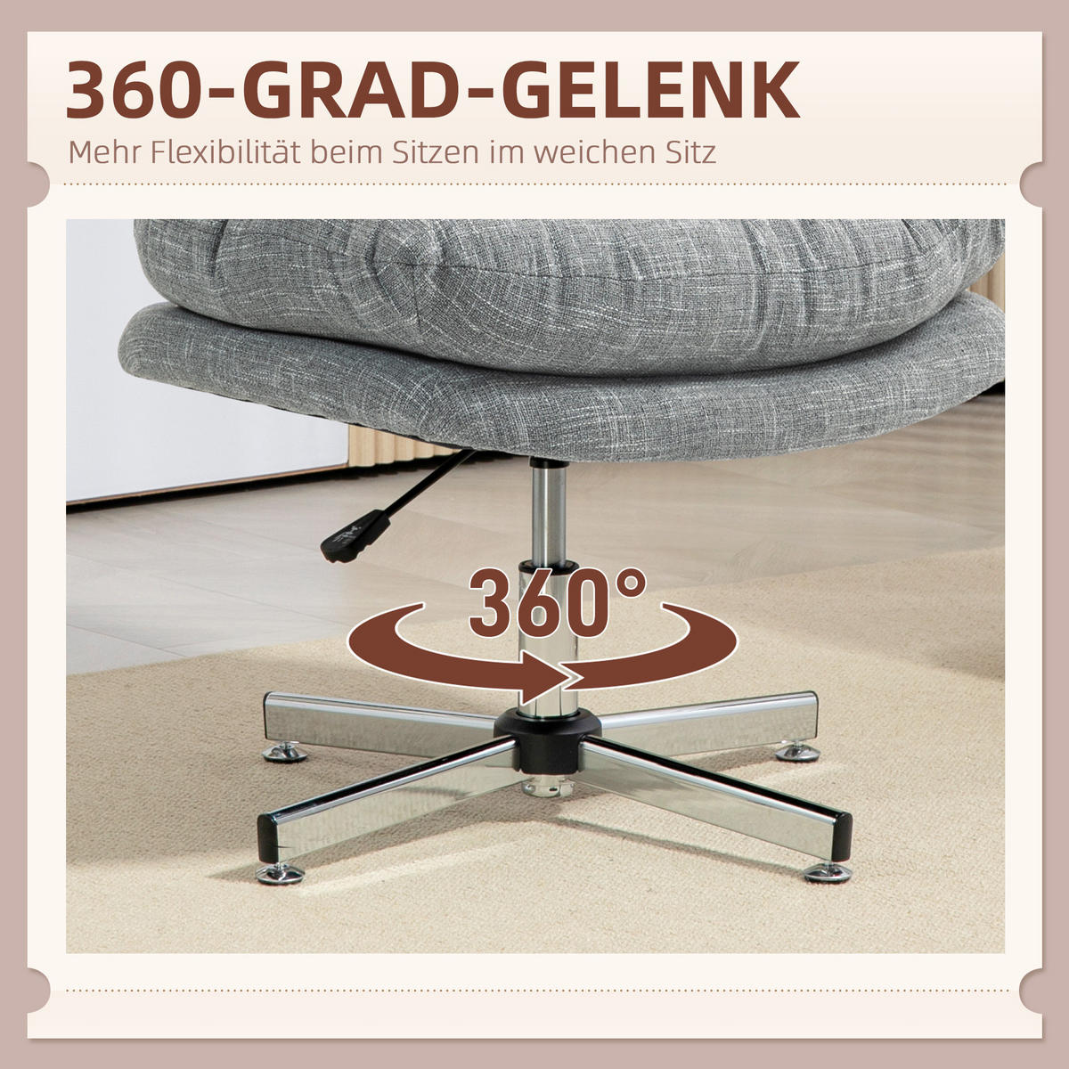 BÜROSTUHL mit Wippfunktion höhenverstellbar Polyester Gray - Grau, Kunststoff (65/94/65cm) - Meubliv