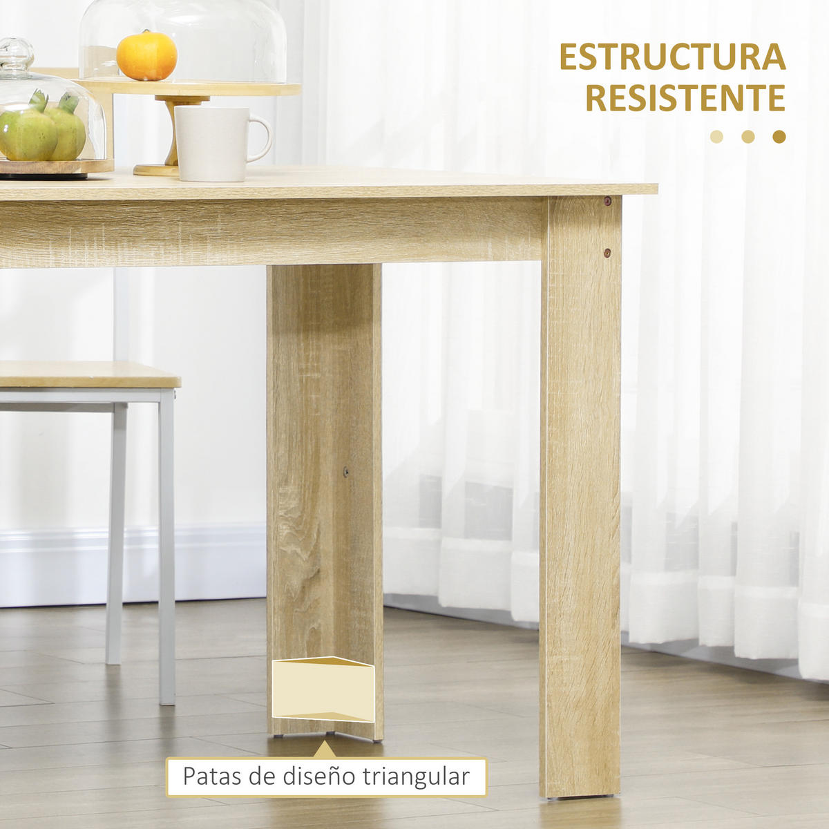 ESSTISCH Eiche 1 Stück - Beige, Kunststoff (120/69/75cm) - GiPP