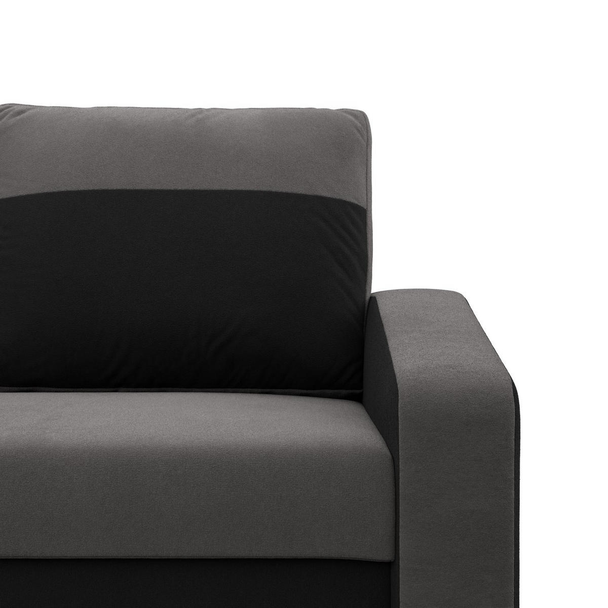 ECKSOFA MIT SCHLAFFUNKTION ORION, Grau + Schwarz - Multicolor, Textil (231/140cm)