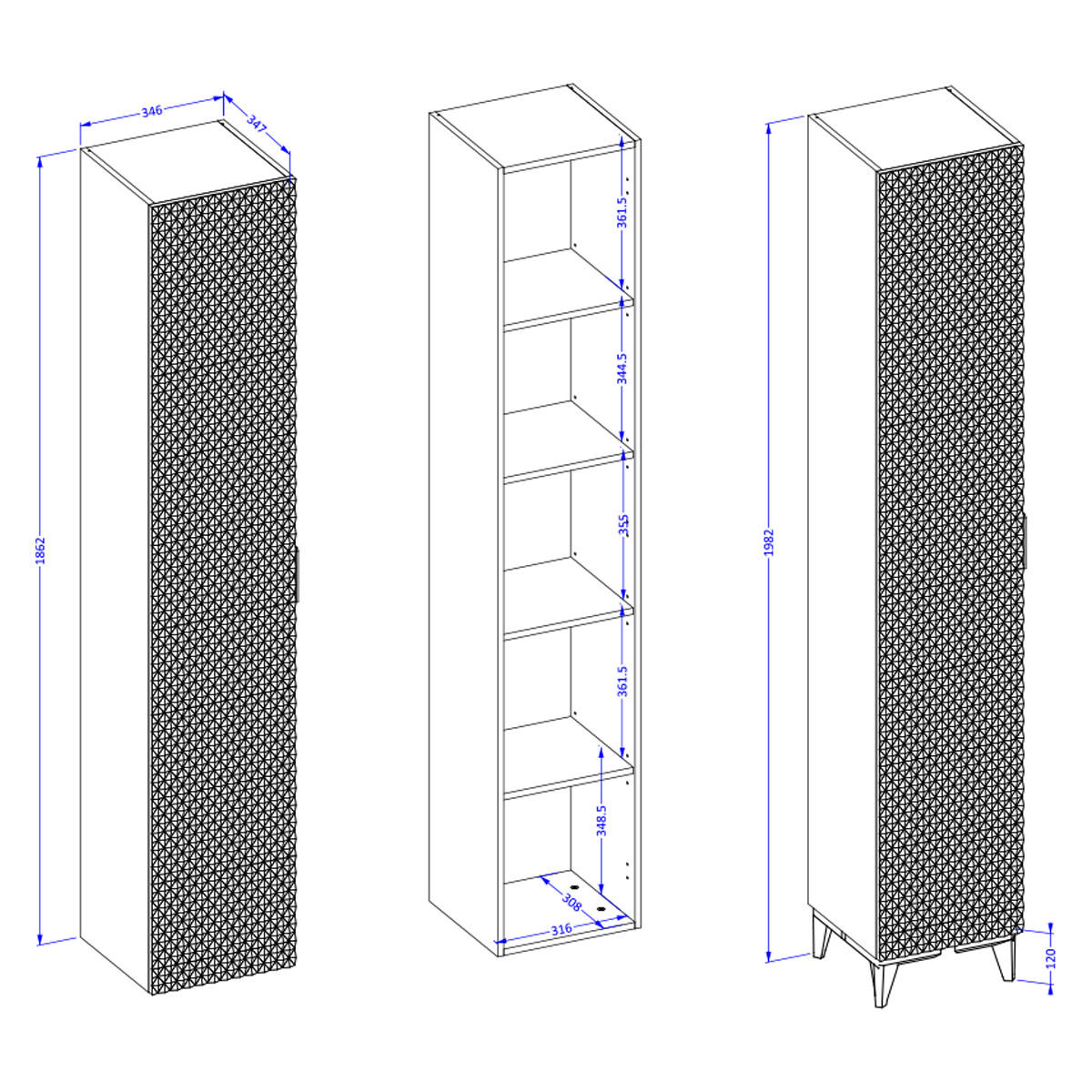 BADMÖBEL 80.4cm Cléa 2er-Set Weiß - Weiß, Holzwerkstoff (80.4/62.6/48.5cm) - Petits-meubles