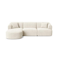MODULARES-ECKSOFA links Campi aus Cord elfenbein 4 Sitzplätze - Ecru, Textil (156/256cm) - Cosmopolitan Design
