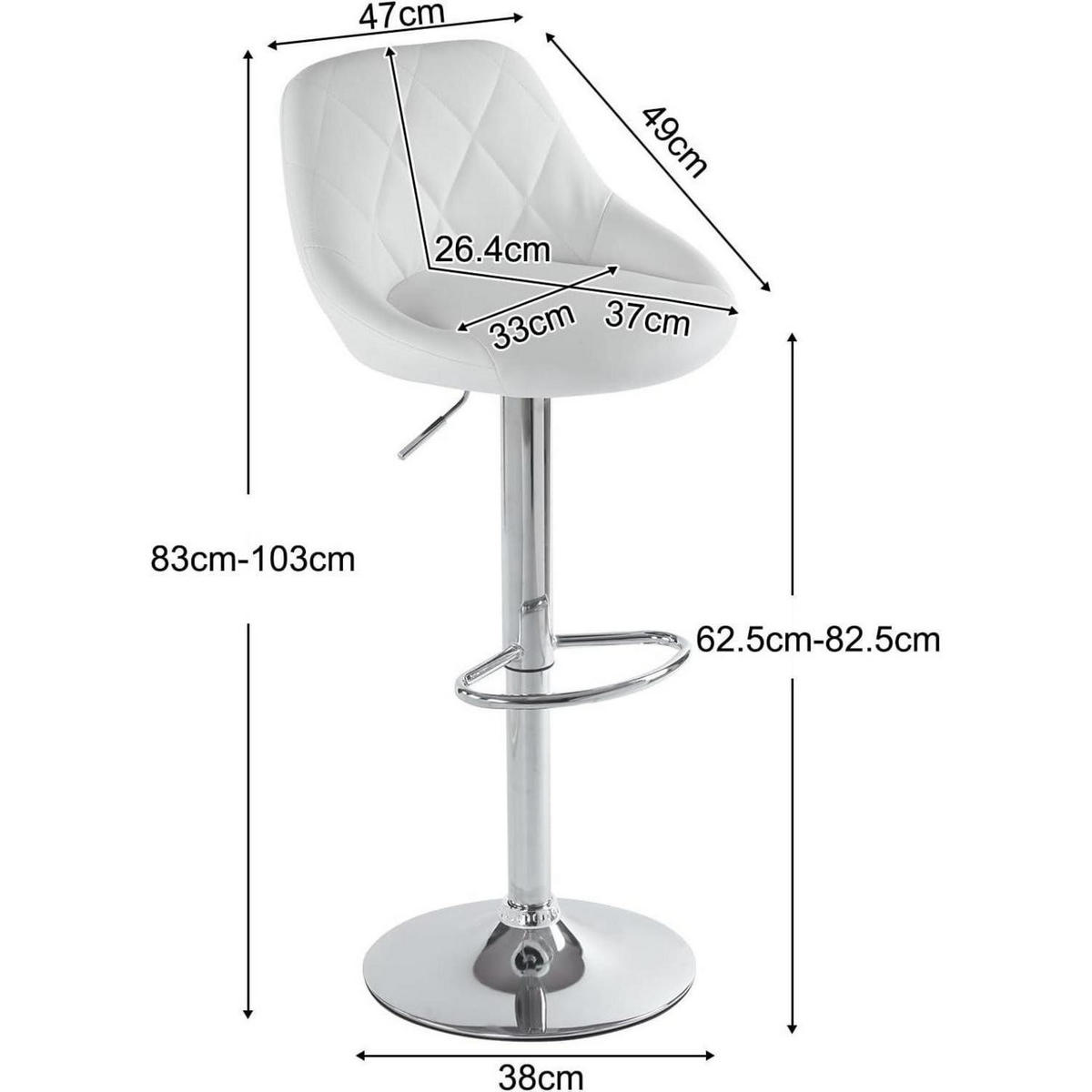 BARHOCKER 2er Set höhenverstellbar Weiß - Weiß, Kunststoff (40/83/40cm)