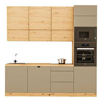KÜCHENZEILE 240 cm - Langen KL27-M240 - in Beige/Artisan Eiche - Beige/Eiche Artisan, Holz (240/248/58cm)