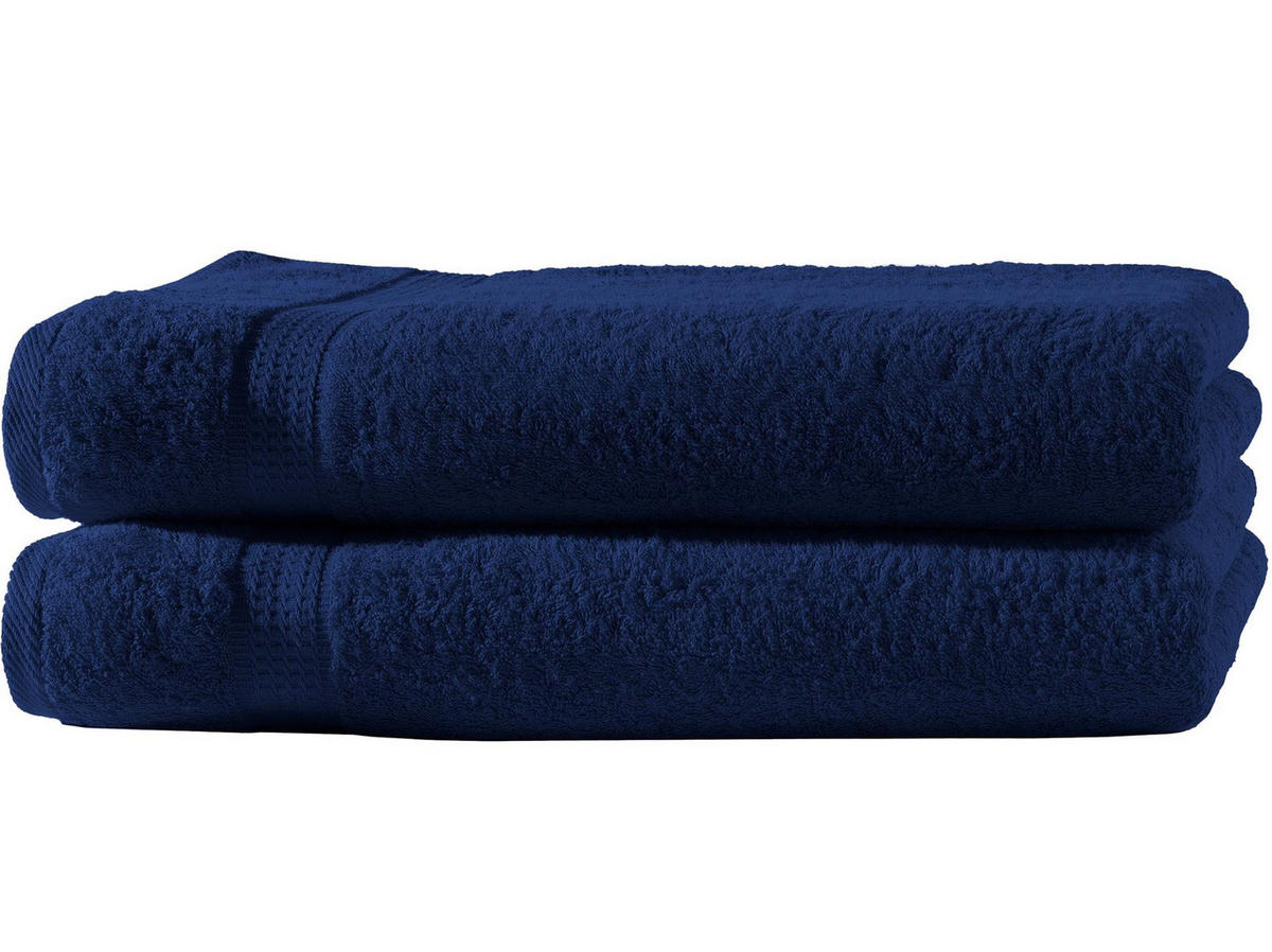 BADETUCH 100x150 cm Frottier Handtücher im 2er Set aus 100% Baumwolle, Navy Blau 500g/m2 - Dunkelblau, Textil (100/150cm) - Carpe Sonno