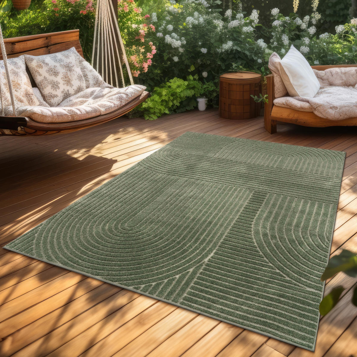 OUTDOORTEPPICH 160/220 cm Cotton 240 - Grün, Textil (160/220cm) - Paco Home