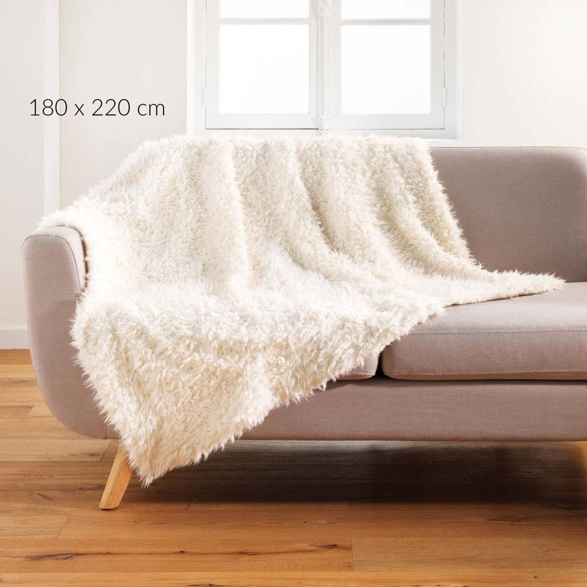 DECKE Kunstfell Mouton 180/220 cm - Beige, Textil (220/180cm) - Douceur d´intérieur