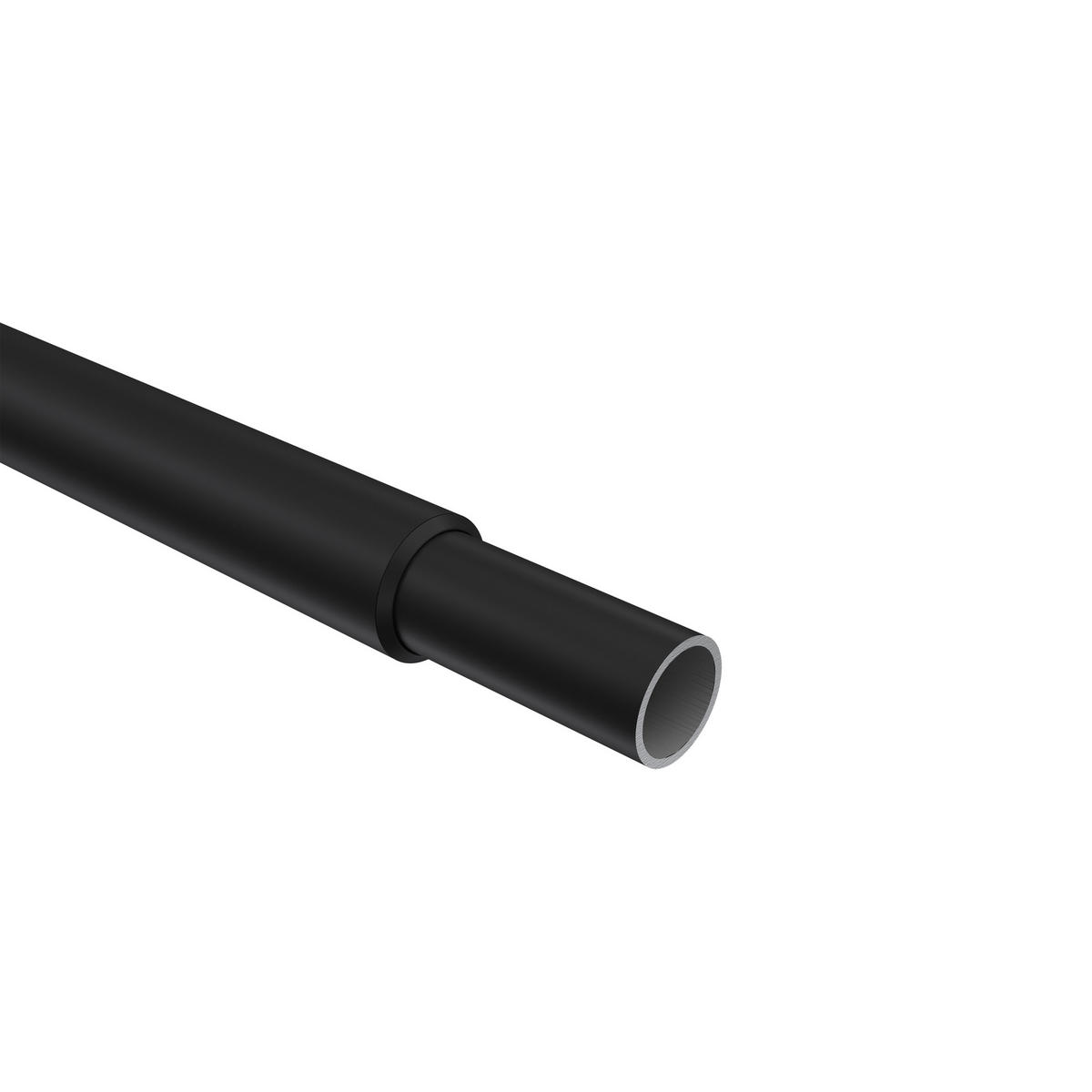 GARDINENSTANGE / TELESKOPSTANGE Hera Livo 130-240 cm, 2-läufig, 16/13 mm Ø Schwarz - Schwarz, Kunststoff/Metall (240cm) - INTERDECO