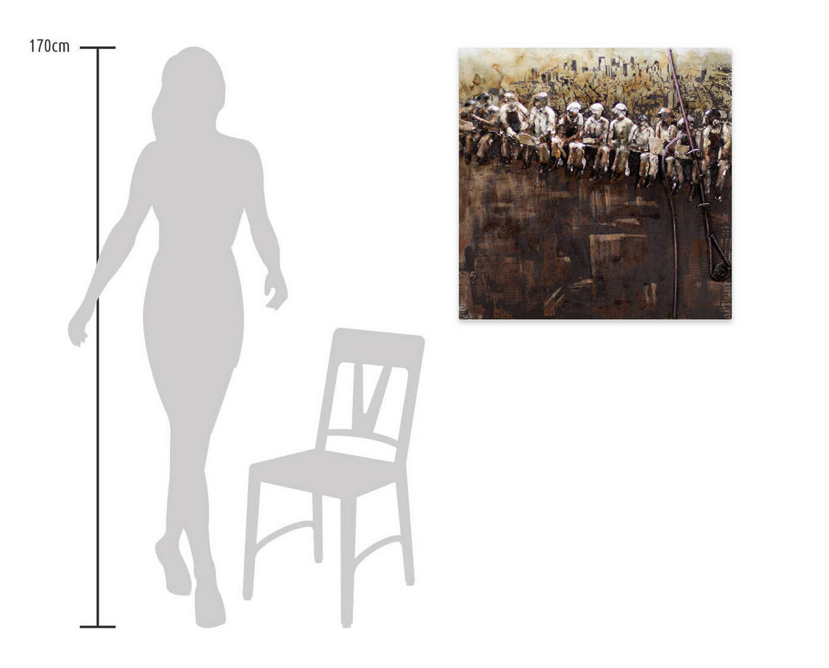 METALLBILD Braun 80/80 cm - Braun, Metall (5.3/80cm) - KUNSTLOFT