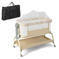 BABYWIEGE faltbar beige - Beige, Textil - COSTWAY
