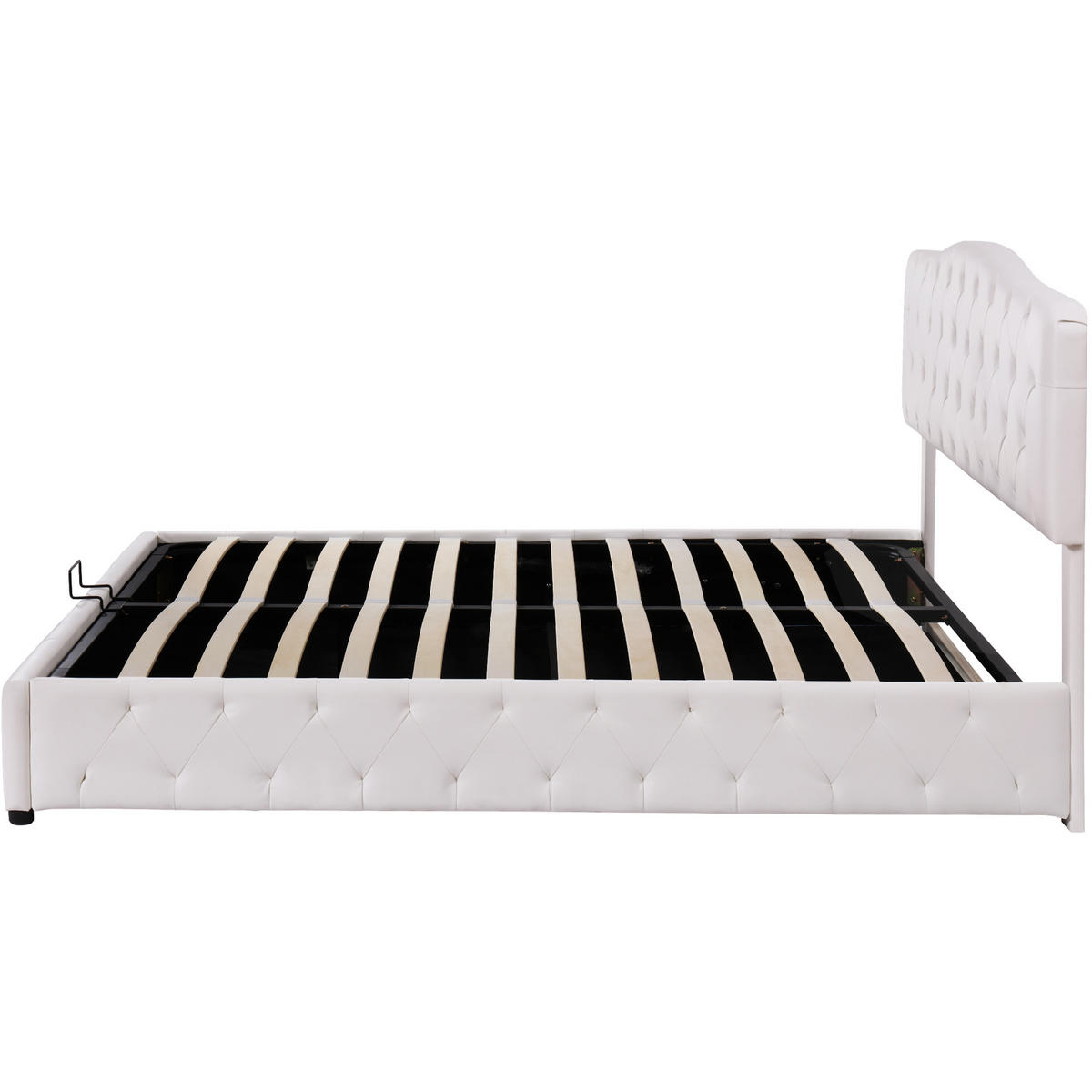 POLSTERBETT 180x200 PU Höhenverstellbar Stauraum Weiß - Weiß, Leder - FLIEKS