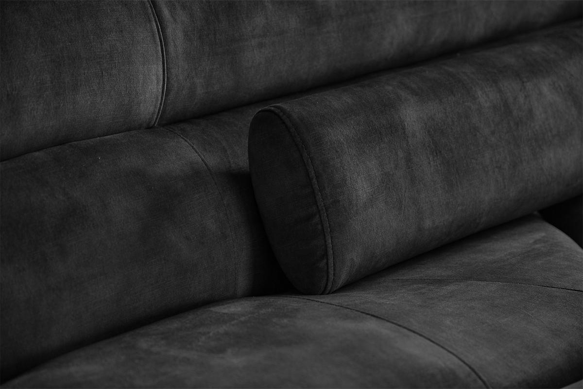 BIG SOFA MIT KISSEN TARA Anthrazit Velvet - Anthrazit, Textil (286/76/143cm) - KAWOLA