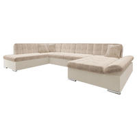 ECKSOFA Bergen Premium, Seite: Rechts - Beige/Silberfarben, Holz/Textil (345/76/205cm) - MIRJAN24