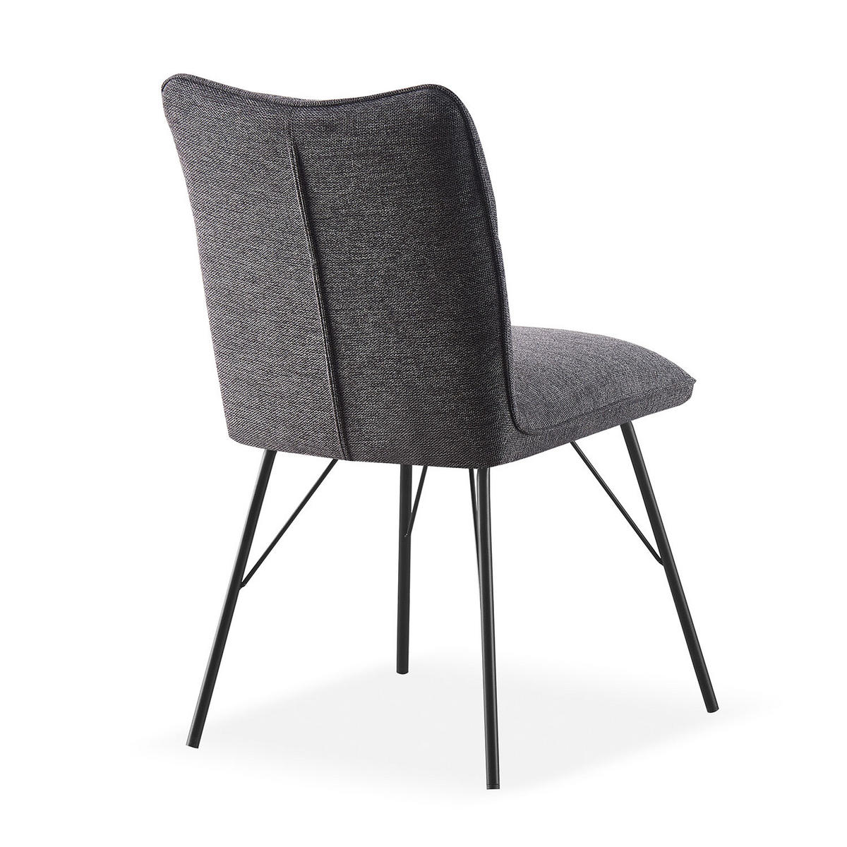 STUHL NELE Anthrazit 2 Stück - Anthrazit, Textil/Metall (46/85/60cm) - B&D Home