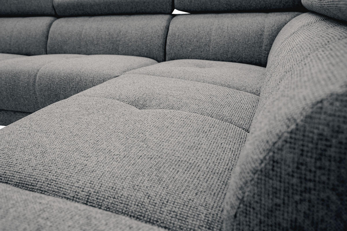 ECKSOFA FIERO 5-Sitzer, dunkelgrau - Dunkelgrau/Schwarz, Holzwerkstoff/Textil (290/228cm) - Courtois Laville
