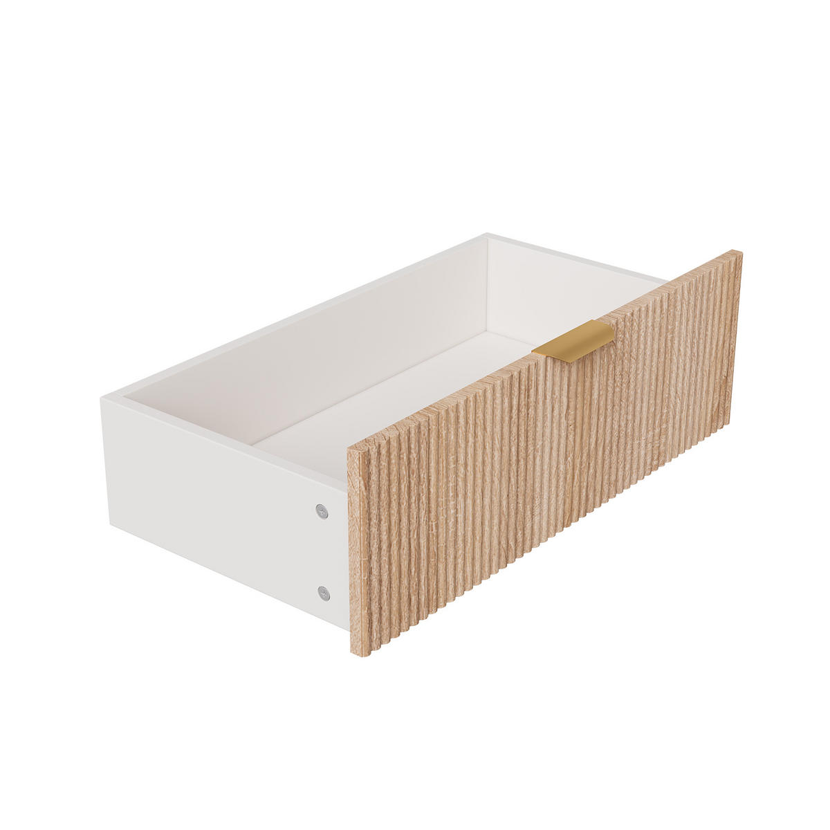 KOMMODE 5 Schubladen, Holz/Weiß, modern, Metallgriffe & Füße, geräumig, elegant - Weiß, Holz (60/109.8/34cm) - EuroLiving