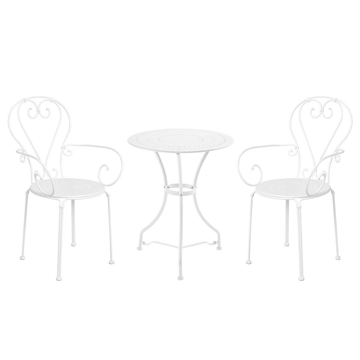 GARTENMÖBEL-SET (3-teilig) Century - Weiß, Metall - BUTLERS