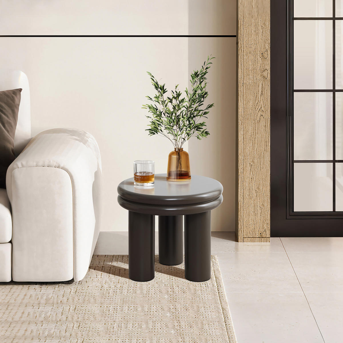 BEISTELLTISCH Rund | Ø40 x H35 cm - Dunkelgrün, Holz/Holzwerkstoff (40/40/35cm) - Hometopia