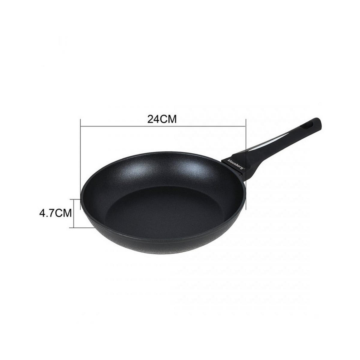 PFANNE Schwarz 24/24/4.7 cm 48797 - Schwarz, Metall (24cm) - Klausberg 