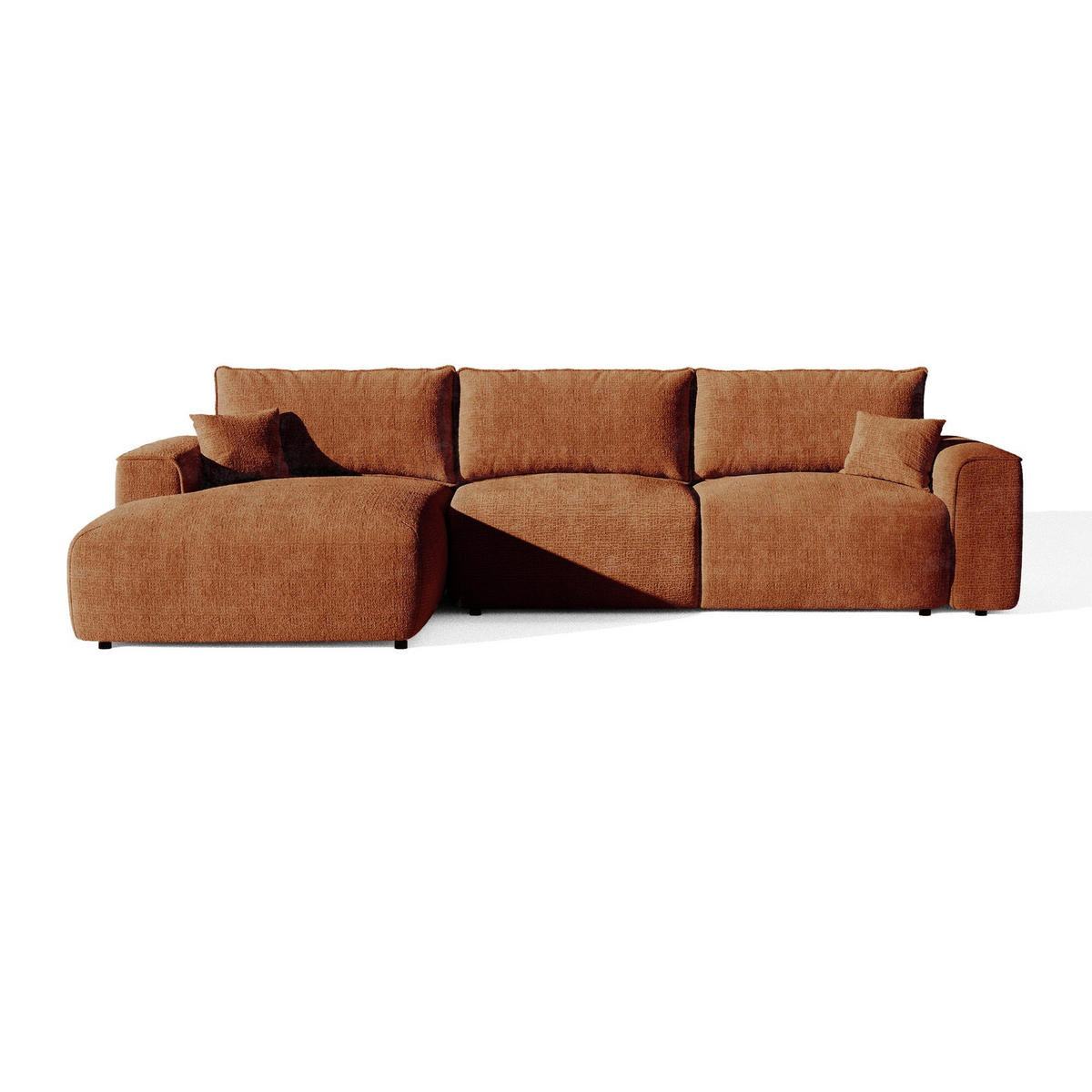 SCHLAFSOFA Express COMO Köpergewebe mit weichem Griff Terrakotta 300cm - Dunkelorange/Terracotta, Textil (300/165cm) - Premium Interiors