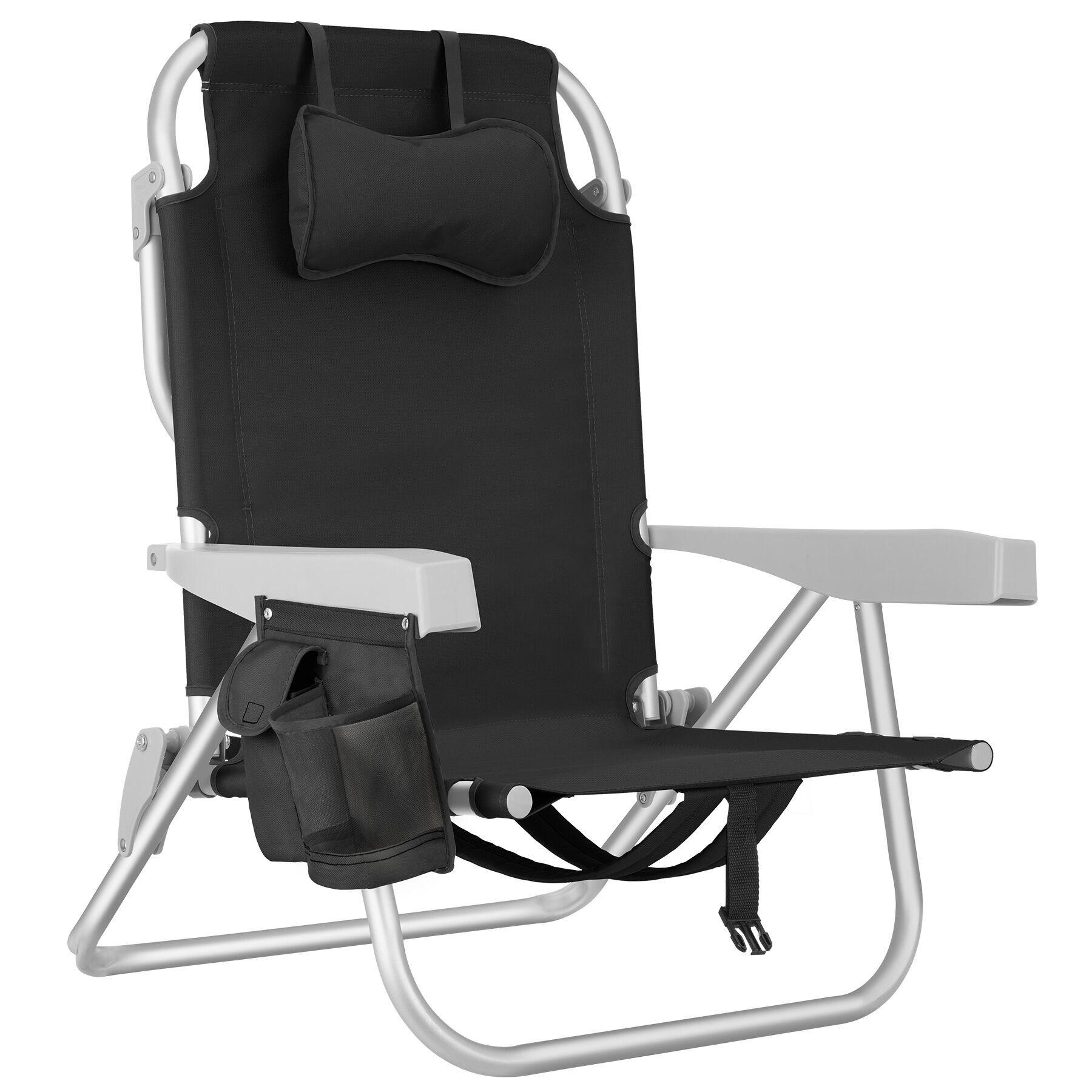 STRANDSTUHL Coral, rückseitige Kühltasche und Aufbewahrungstasche, schwarz - Schwarz, Kunststoff (63/78/101cm) - tectake