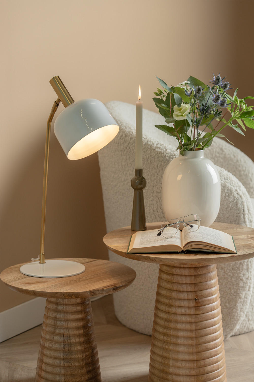 TISCHLAMPE Smart 23/19/56 cm - Weiß, Metall (23/19/56cm) - Leitmotiv
