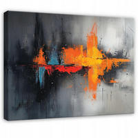 WANDBILD XXL Abstrakt Grau Bunt Modern Wohnzimmer 120x80 - Grau, Holzwerkstoff (120/80cm) - Wallarena