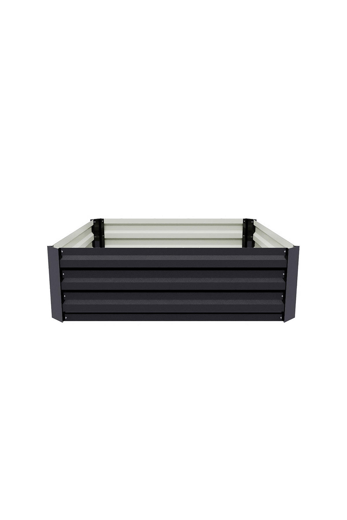 HOCHBEET Pflanzkasten aus verzinktem Stahl in Anthrazit Quadratischen Blumenkasten für Garten und Balkon, 100 × 100 × 30 cm 4,85 kg - Dunkelgrau, Metall (100/30/100cm) - Livingandhome