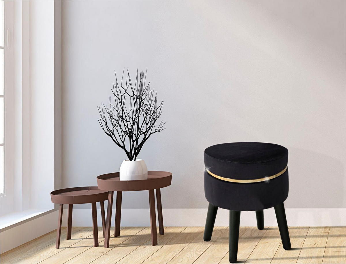 HOCKER Paris 35/35/40,5 cm - Schwarz, Kunststoff (35/40.5/35cm) - Mauro Ferretti