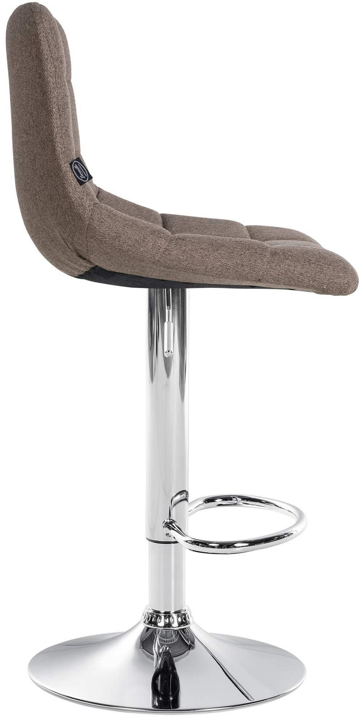 BARHOCKER Stoff taupe - Taupe/Chromfarben, Textil/Metall (43/87/46.5cm) - CLP