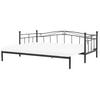AUSZIEHBETT 90x200 cm Schwarz Tulle - Schwarz, Metall (90/200cm) - Beliani