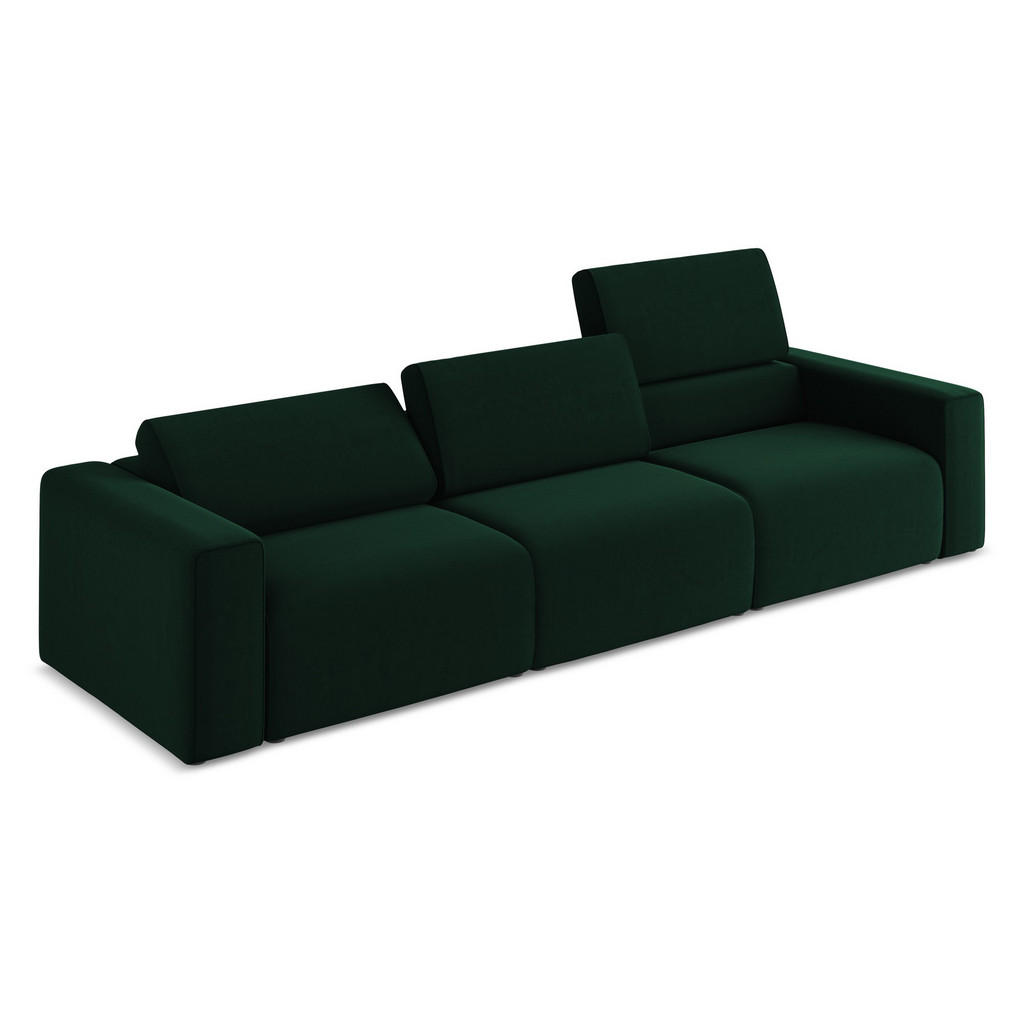 Thumbnail - Makamii 4-Sitzer-Sofa, Dunkelgrün, Textil, Füllung: Schaumstoff, 314x80x103 cm, Made in EU, Wohnzimmer, Sofas & Couches,...