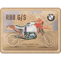 BLECHSCHILD 15/20 cm BMW BMW R 80 G/S Paris Dakar - Multicolor, Metall (20/15/0.5cm) - Nostalgic-Art