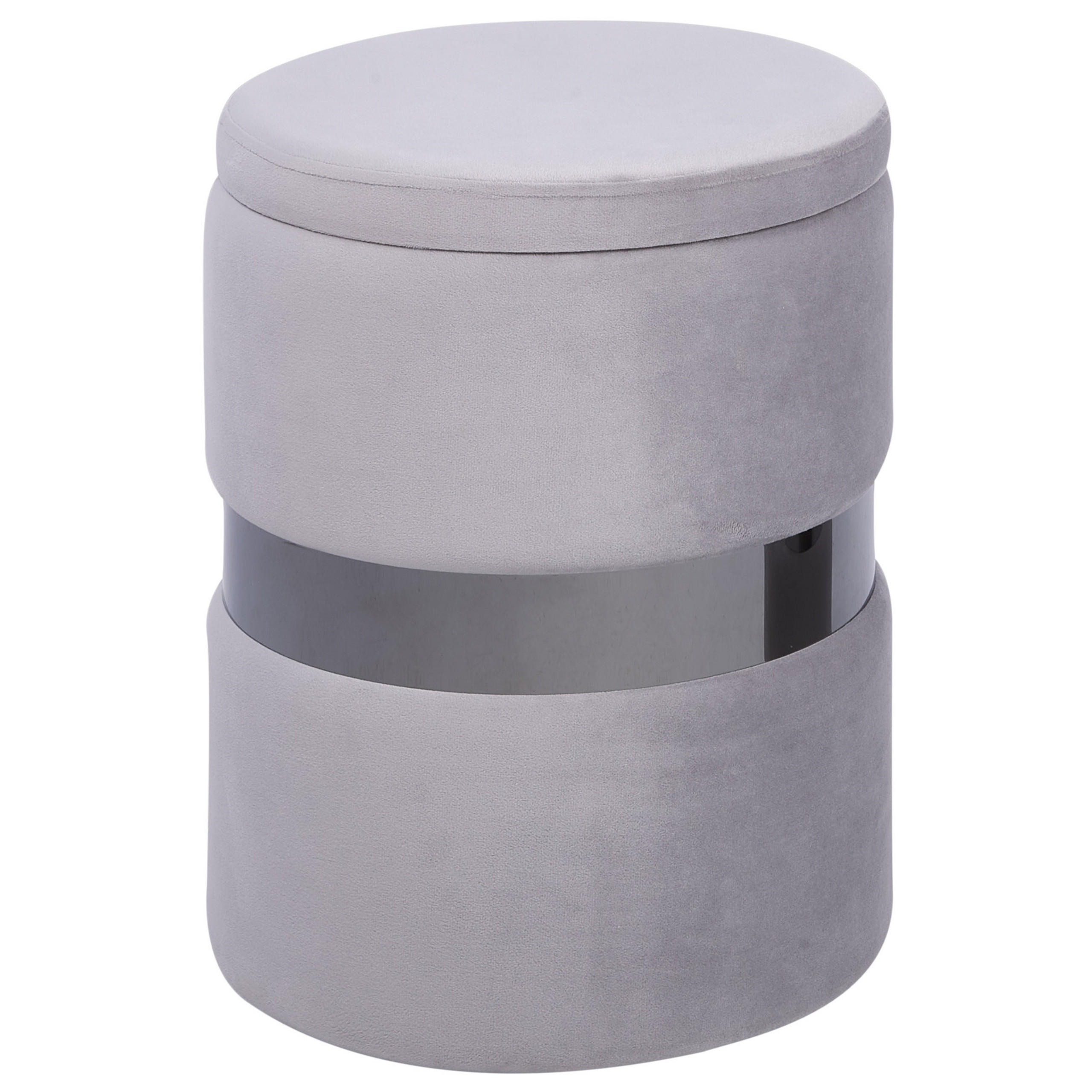 POUF Doris 35-30/35-30/44-36 cm - Grau, Textil (35/36/35cm) - Beliani