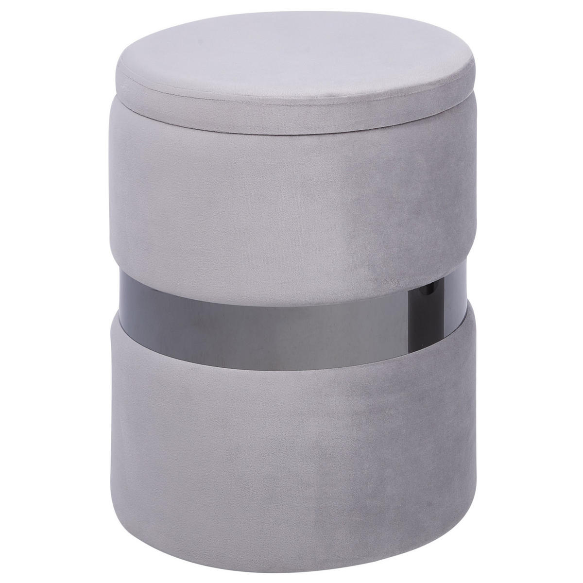 POUF Doris 35-30/35-30/44-36 cm - Grau, Textil (35/36/35cm) - Beliani